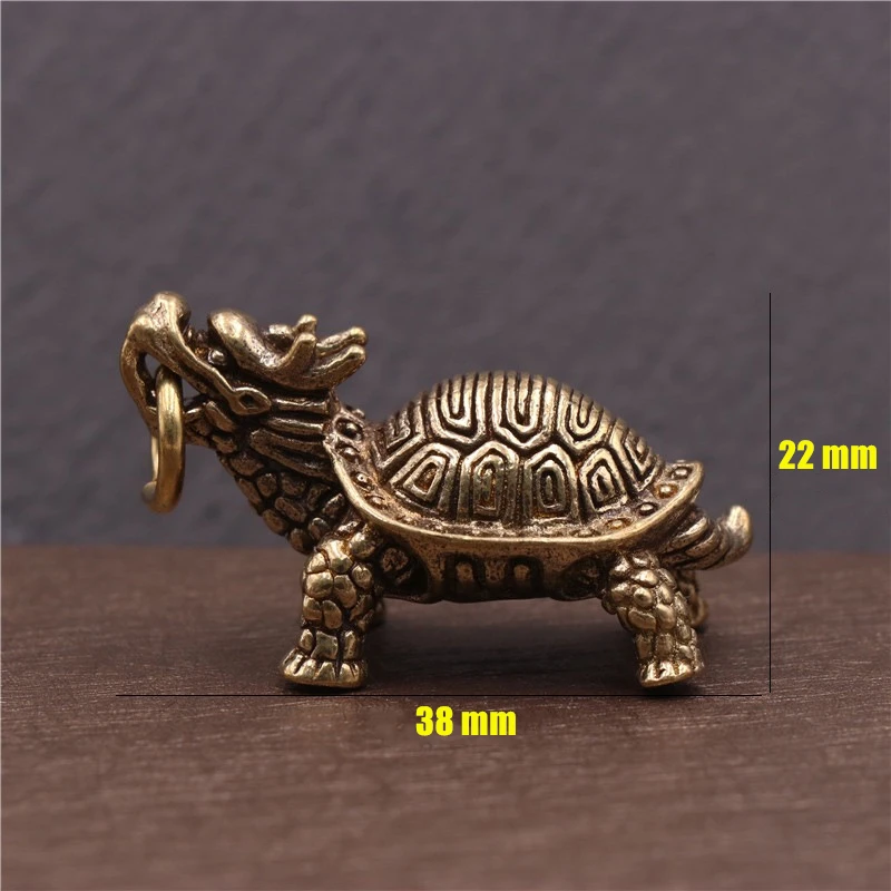 Brass Handicraft Key Buckle Hanging Small Pendant God Beast Auspicious Retro Bronze Trinket Car Keyring Creative Gift Decoration images - 6