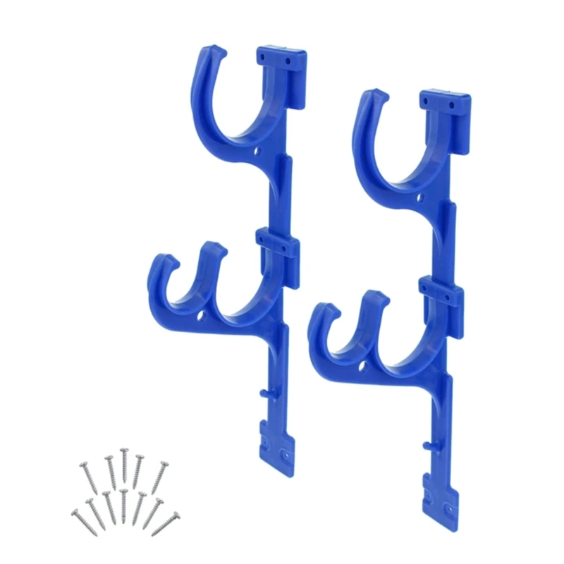 

2Pcs Outdoor Pole Hanger Swimming Pool Stick Hook Plastic Telescopic Rod Holder with Screws for Net Brushes Garden Hoses