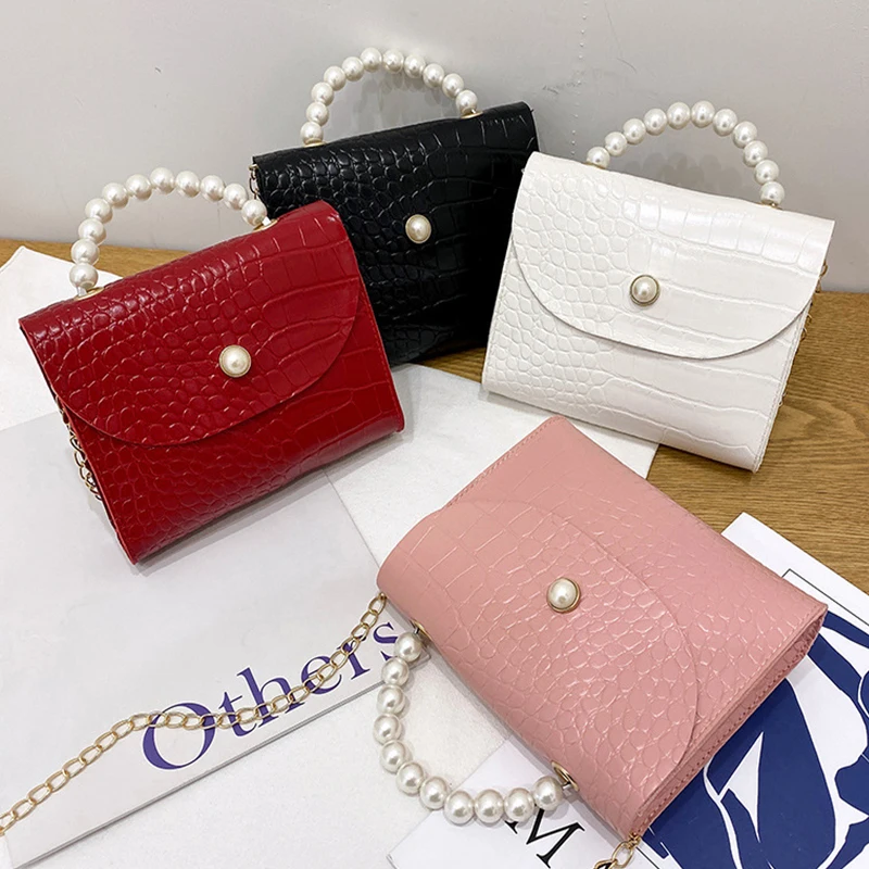 

Luxury Fashion Mini Women Bags 2022 New Chain Shoulder Bag Travel Crossbody Bag PU Solid Color Purses Cute Hasp Messenger Bag