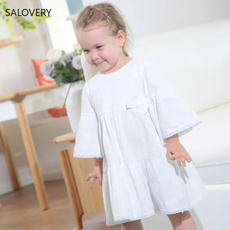 

Spring Autumn Girls Casual Fashion Clothing Baby Girl Linen Cotton Dress Kids Party Dresses Toddler Baby Sweet Princess Dress