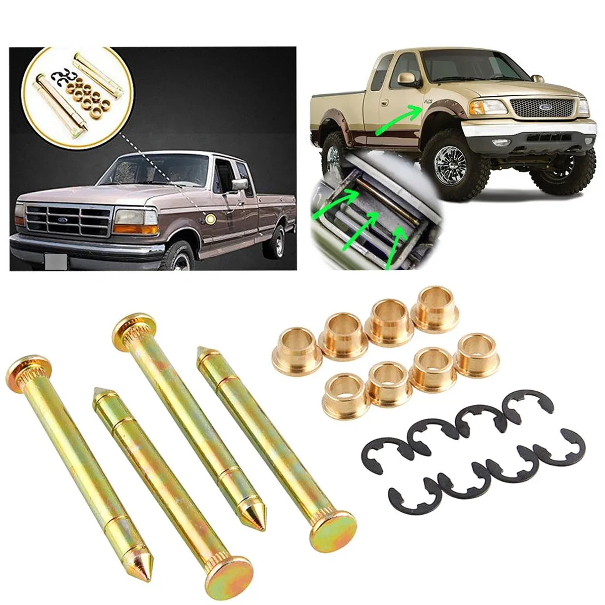 

1 комплект для Ford F150 F250 F350 1980-1997 Bronco, дверная петля, роликовый дверной шарнир, комплект втулок, шарнир с штифтами, автомобильные аксессуары