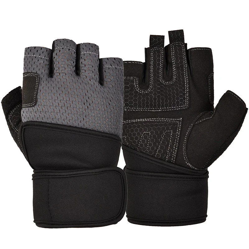 

1Pair Half Finger Gloves Extended Long Breathable Non-Slip Heavyweight Bodybuilding Gloves Man Woman M L XL Fitness Accessories