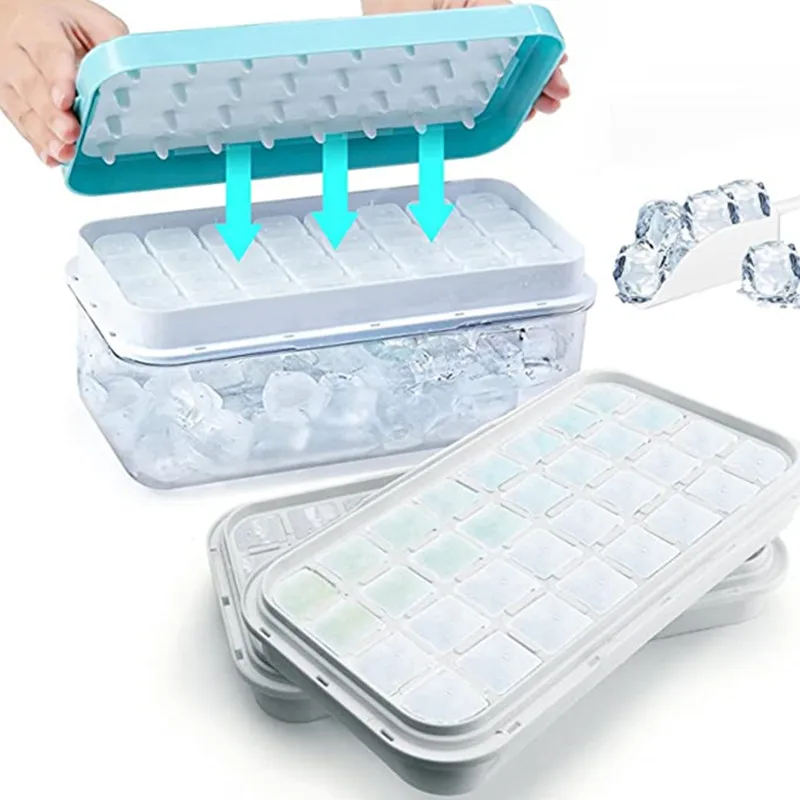 

Новая силиконовая форма для льда и коробка для хранения 2 в 1, форма для льда, Набор для изготовления льда, аксессуары для бара, кухонные принадлежности, посуда, домашний Hool