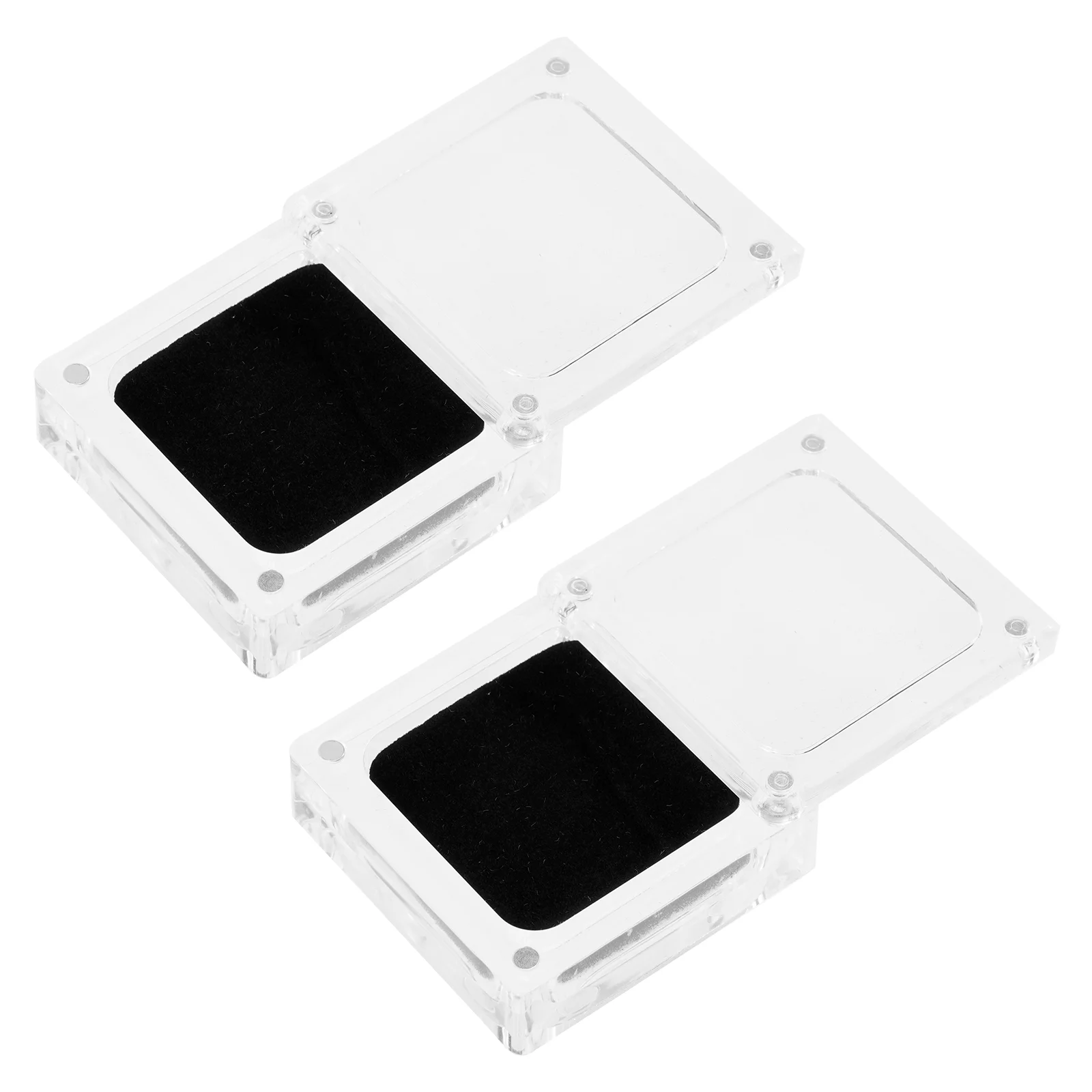 

Box Jewelry Organizer Display Clear Case Transparent Necklace Ring Lid Packaging Boxes Treat Gemstone Diamond Loose Cases