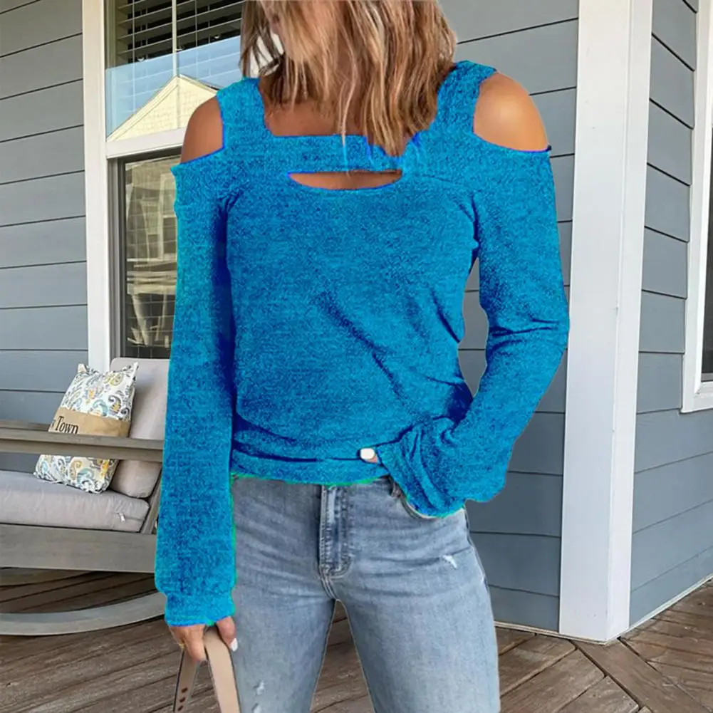 

Soft Anti-Shrink Women Autumn Shirt Cold Shoulder Blouse Female Clothing