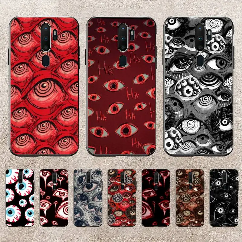 

Scary Face Eyes Smiley Phone Case For Redmi 9A 8A 6A Note 9 8 10 11S 8T Pro Max 9 K20 K30 K40 Pro PocoF3 Note11 5G Case