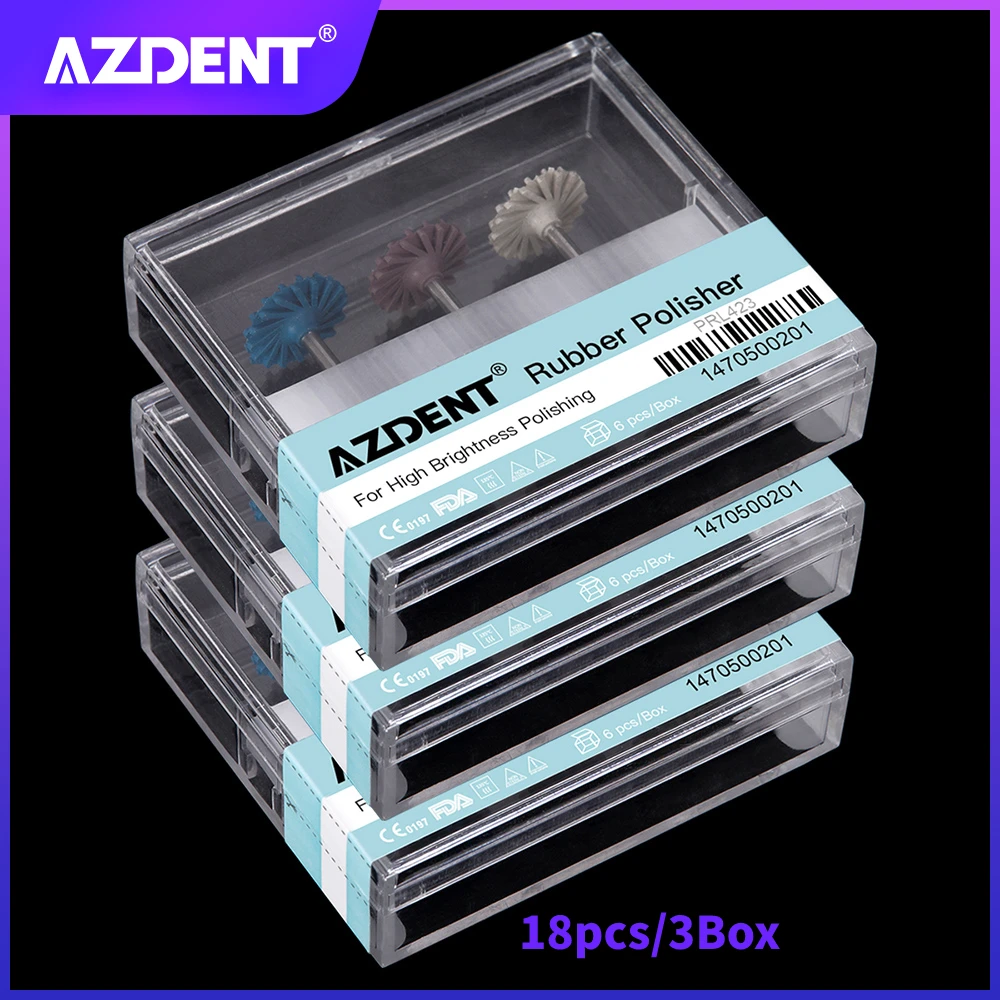 AZDENT 18pcs/3Box Dental Composite Resin Polishing Disc Kit Spiral Flex Brush Burs Diamond System RA disc 14mm wheel