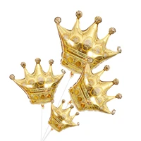 4pcs crown balloons gold foil crown shaped balloons queen balloons decor for birthday wedding party baby shower 2022 jubilee