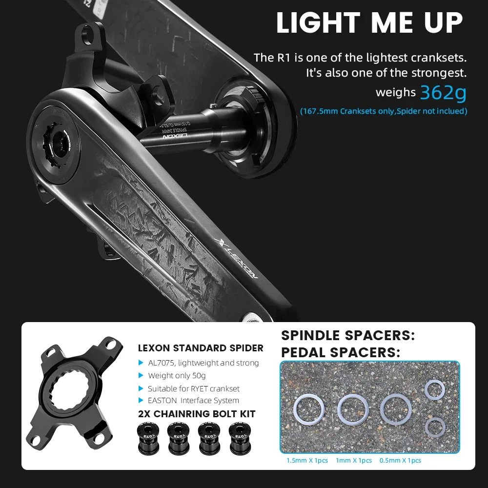RYET углеродные шатуны для дорожного велосипеда LEXON 16T