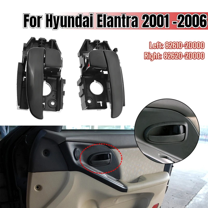 Передняя левая и правая ручка для межкомнатной двери автомобиля Черные ABS ручки