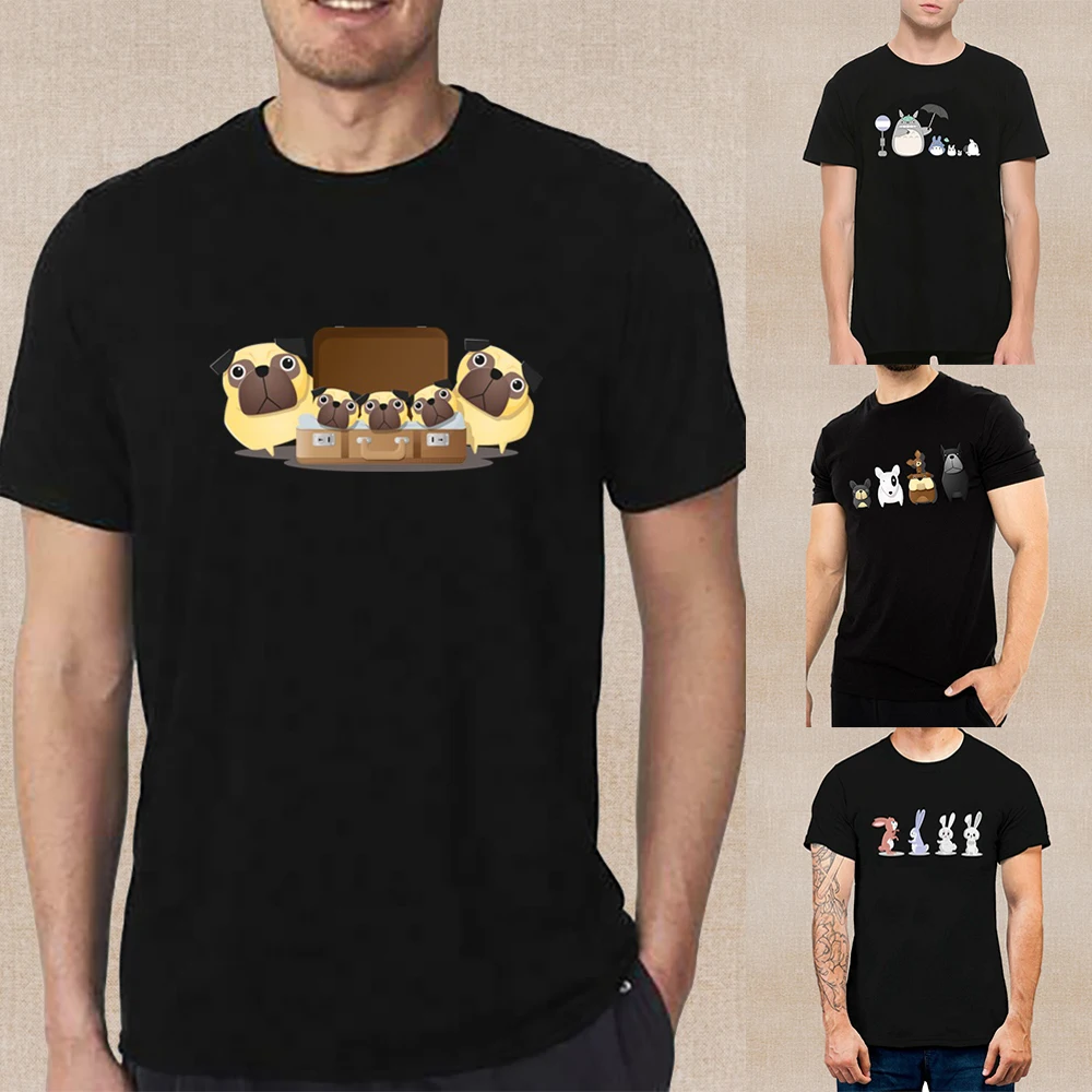 

2022 Summer New Cartoon Pattern T-Shirts Short Sleeve Men Cozy Pullover Top Fashion O-neck T-shirts Sports Breathable Tops Male