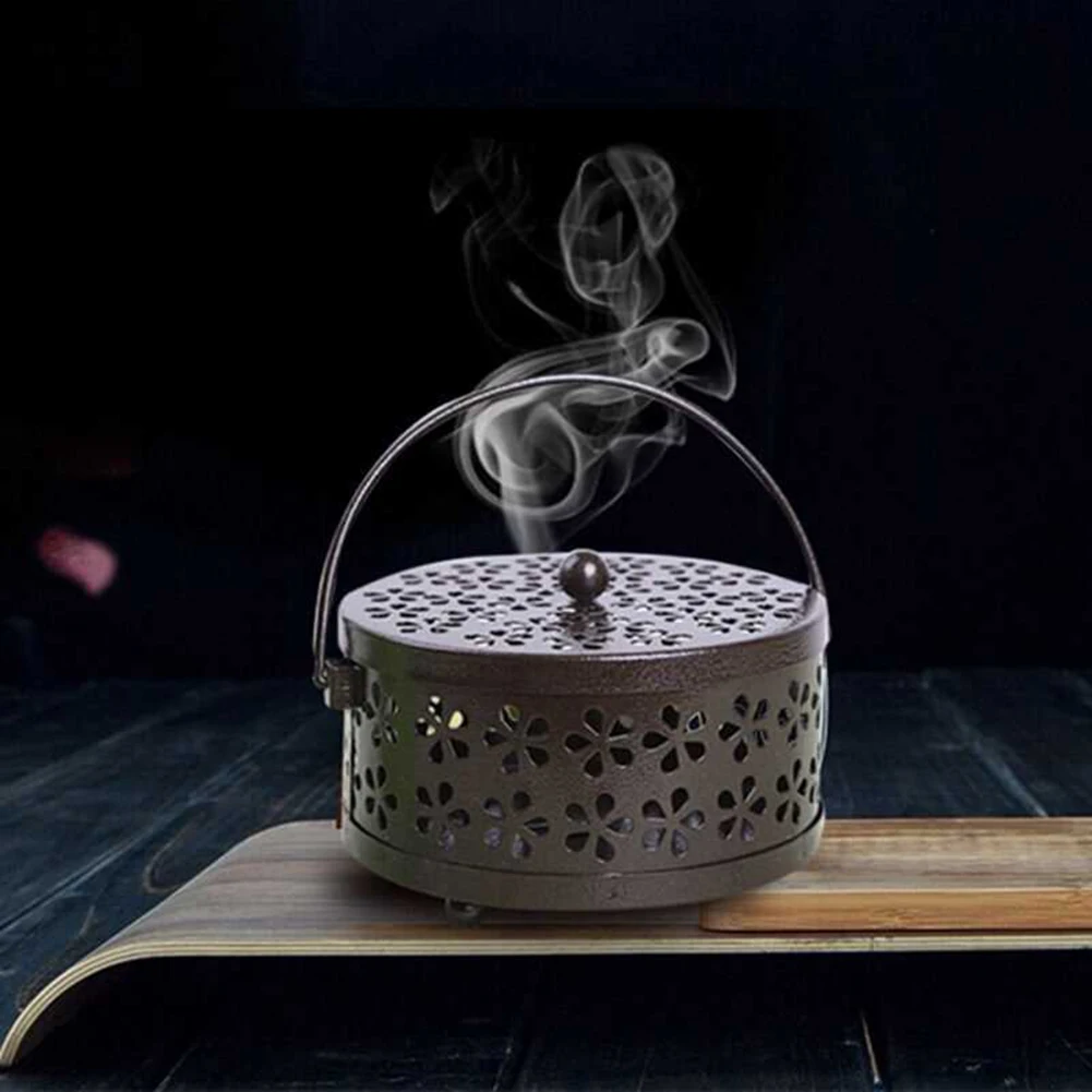 

Retro Metal Hollow Floral Mosquito Coil Holder Nordic Garden Burner Insect Box Mosquito Repellent Dropshipping #WO