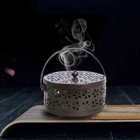 retro metal hollow floral mosquito coil holder nordic garden burner insect box mosquito repellent dropshipping wo