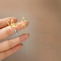 trendy jewelry fashion personality metal ear clip earring chain tassel for women gift pendientes ear cuff earring no piercing