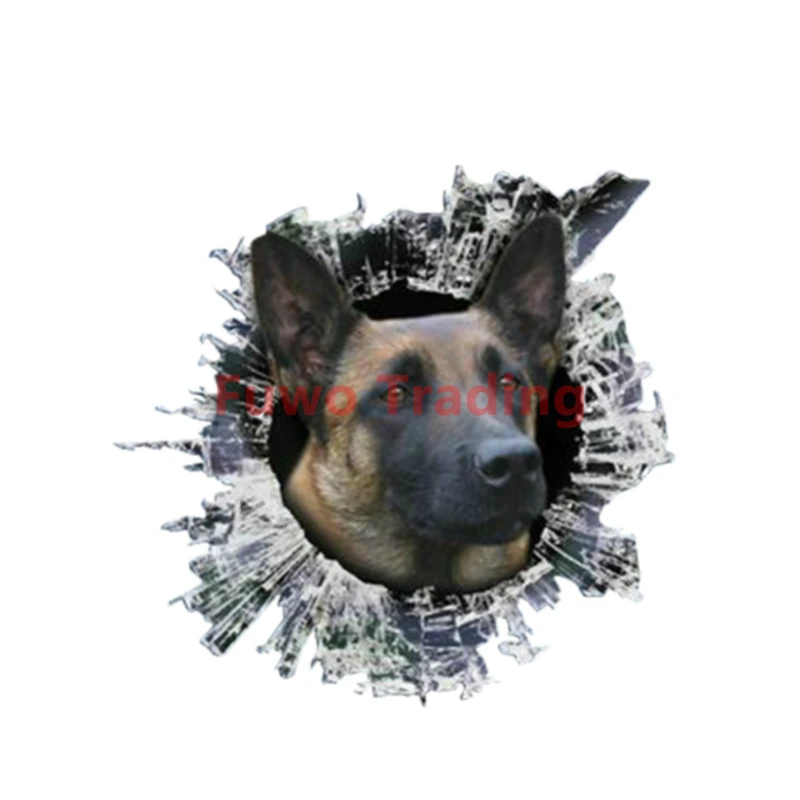 

Fuwo Trading Personality Belgian Malinois Decal Glas Dogs Slag Reflective Car Stickers Window Waterproof Anti-UV Styling Decals