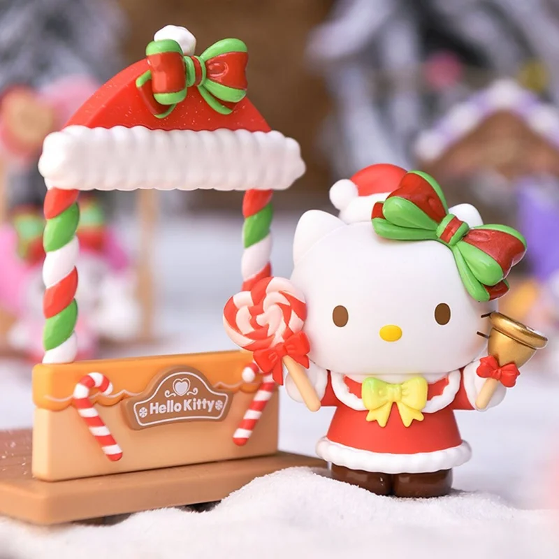 

Original Sanrio Christmas Market Series Blind Box Kuromi Hello Kitty Melody Cinnamoroll Purin Pochacco Girl Lovely Xmas Gifts