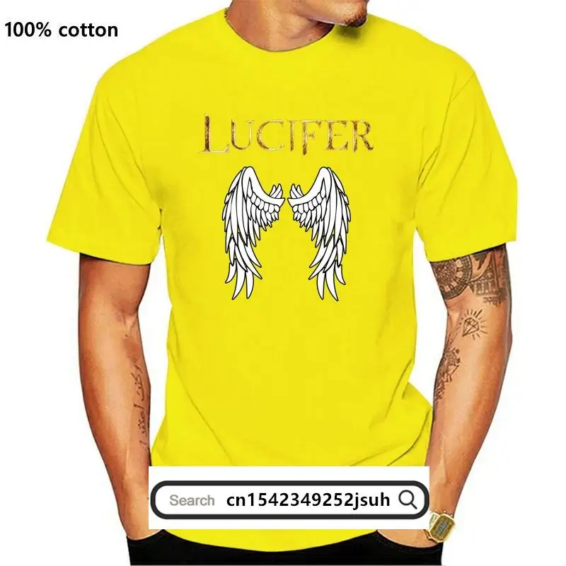 

New Lucifer Morningstar T-Shirt Tom Ellis Wings Of The Devil Adult Mens Top Tee Shirt Custom Printed