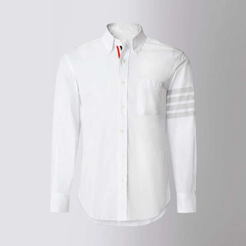 

TB THOM Shirt Spring Autunm Fashion Brand Men's Shirt White 4-bar Stripes Casual Cotton Oxford Wholesale Formal Daily TB Shirt