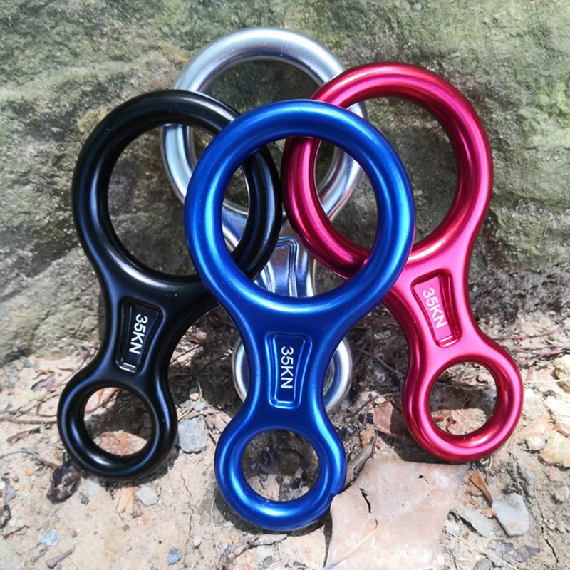 

Aluminum Alloy 8 Word Climbing Descenders Ring 35KN Outdoor Climbing Device High Altitude Slow Down Device Protector Eight Rings