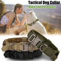 pet dog tactical collar and leash set adjustable outdoor military training tools supplies quick release medium large dogs