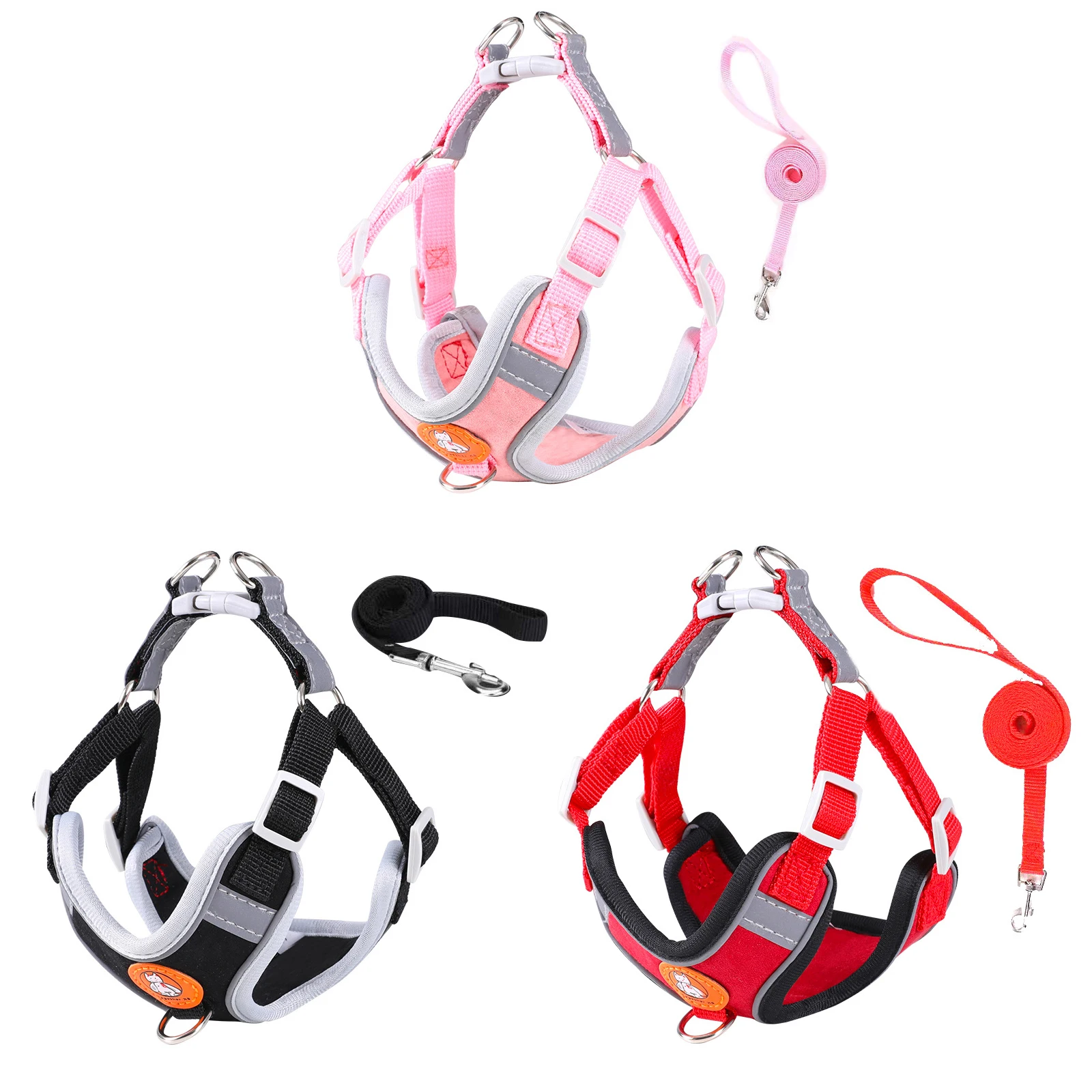 

Pet Dog harness No Pull Breathable Reflective Dog and Leash Set Antiescape Adjustable Harness Dog For Small Breeds Accessories