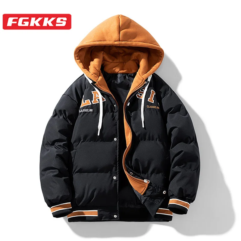 

Мужская куртка с капюшоном FGKKS, куртка с хлопковой подкладкой из овечьей шерсти, высокое качество, Паркер, с хлопковой подкладкой, 2023