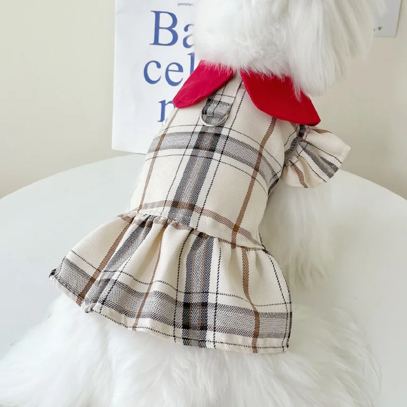 

Plaid Dress Pet Dog Clothes Vest for Dogs Clothing Cat Small Print Cute Thin Summer Fashion Boy Girl Chihuahua Pet Products 2022