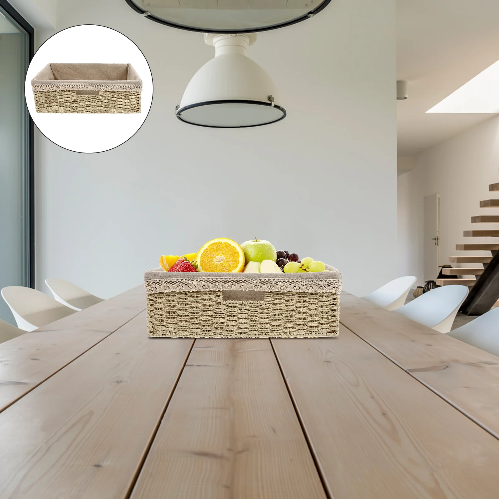 

Basket Storage Wicker Woven Baskets Rattan Seagrass Bin Bins Bread Rectangular Fruit Linercloset Cube Organizer Laundry Shelf