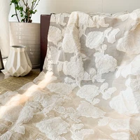 tulle net flower embroidery bridal wedding dress lace fabric diy sewing fabric designer fabric 50cmx150cm