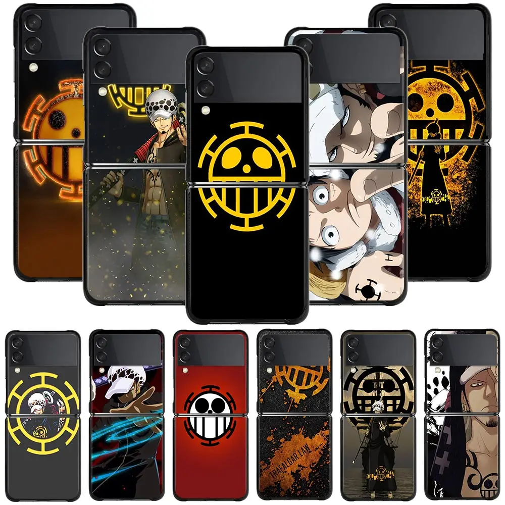 

Phone Case For Samsung Galaxy Z Flip3 Cover for Samsung ZFlip 3 z flip 5G ZF3 Hard PC Coque One Piece Trafalgar Law