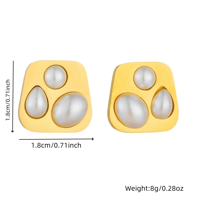 DIEYURO 316L Stainless Steel Golden Flowers Zircon Pearls Earrings For Women Girl New Trend Fashion Ear Jewelry Lady Party Gift