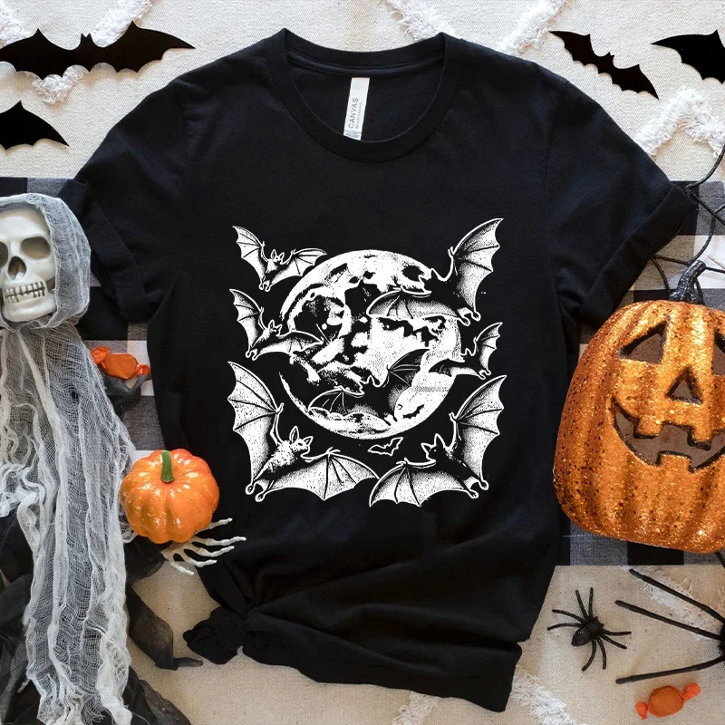 Футболка Moon Bats Y2k для мужчин винтажный стиль футболка с летучей мышью