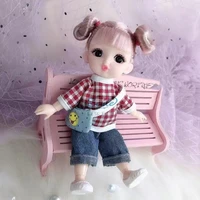 16cm bjd doll and fashion clothes 13 moveable joint dolls cute face bjd toy little girl dress make up toy for girls gift dolls