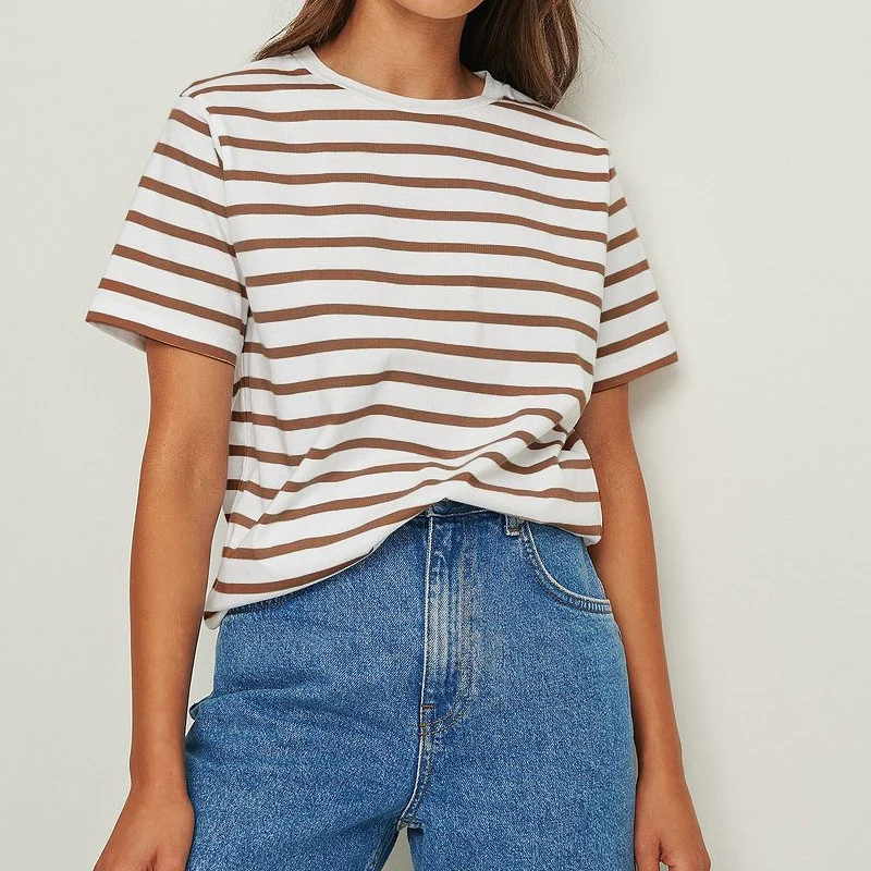 Женские летние хлопковые повседневные футболки с круглым вырезом и коротким