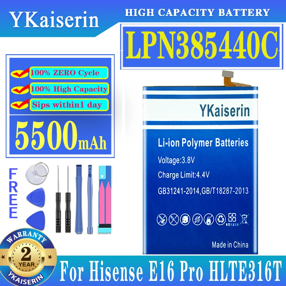 

Аккумулятор ykaisin LPN385440C 5500 мАч для Hisense E16 Pro E16Pro HLTE316T мобильный телефон