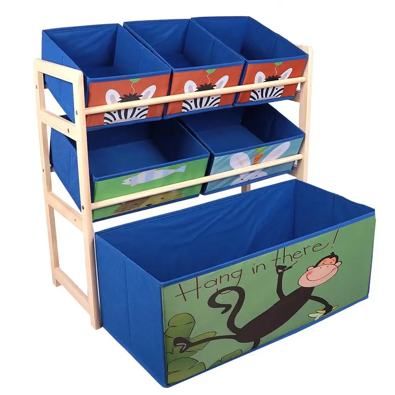 

1 шт. деревянная стойка для игрушек с мультяшным рисунком, долговечный прочный органайзер для игрушек для дошкольного и детского сада