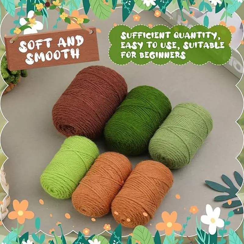 Стартовый набор для вязания крючком взрослых подставка зеленых растений ручной