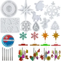 crystal epoxy resin wind chime silicone mold diy christmas series wind chime pendant combination set silicone mold