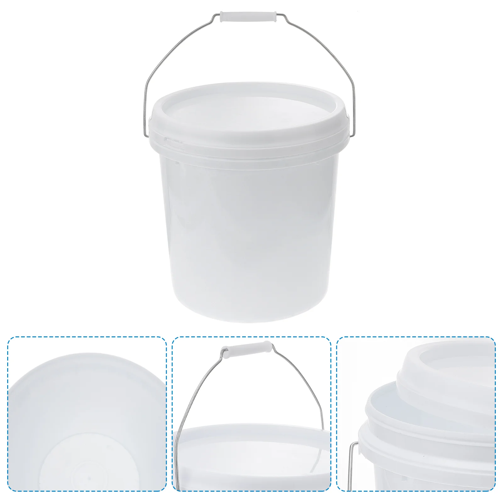 

Bucket Plasticpaint Pail Water White Buckets Lid Gallon Storage Handle Portable Lids Pails Ice Airtightutility Cleaning Painting