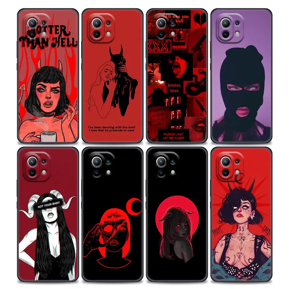 

Phone Case for Xiaomi Mi 11 Lite 5G NE 11i 11X 11T 12 Pro Poco F3 X3 GT X4 NFC Pro Cases Cover Hotter Than Hell Sexy Devil Woman