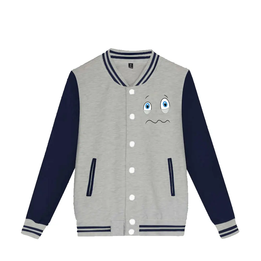 

Lianshuo 2022 New Autumn Winter Men's Clothing Bomber Baseball Jacket Couple Varsity Fashion Korean Style Emoji Print Casual Top