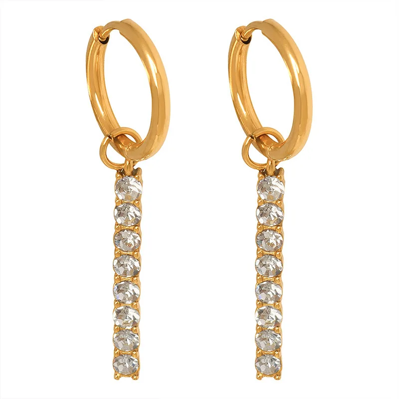 

New Simple Zircon Chain Pendants Earring for Women Vintage Coquette Charms Jewelry Punk Gift Free Shipping