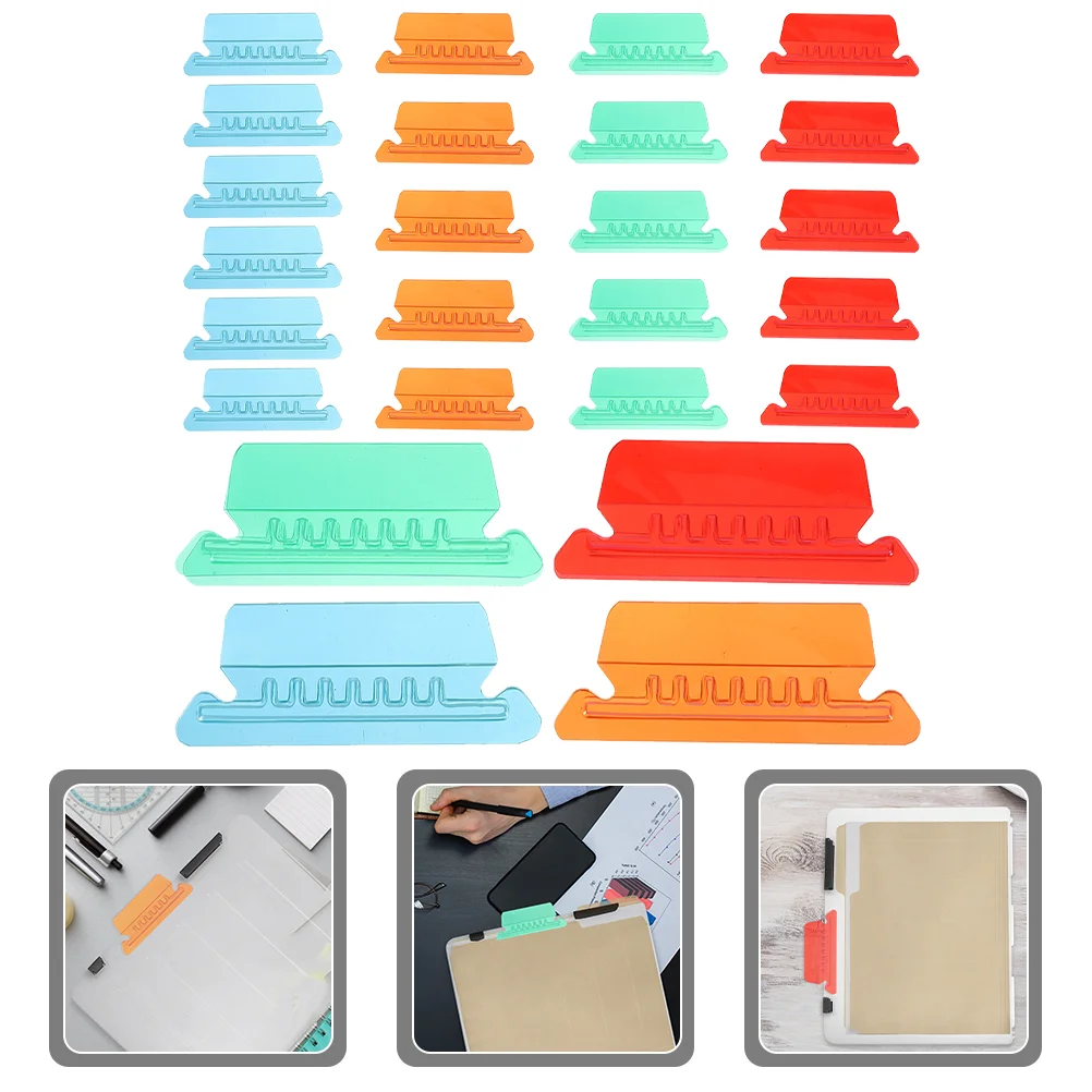 

40 Pcs Color Label Hanging Clip Colored Markers File Folder Tabs Folders Inserts Document Organizer Binder Plastic Tags