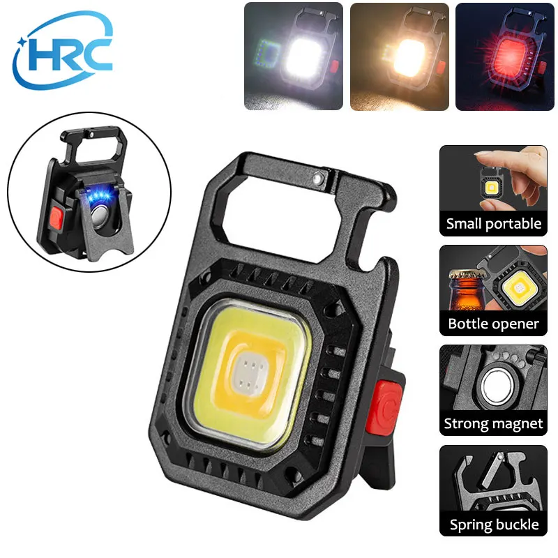 

LED Outdoor Camping Light Flashlight Keychains Work Light Mini Portable Lights USB Charging For Strong Magnetic Corkscrew Lamp