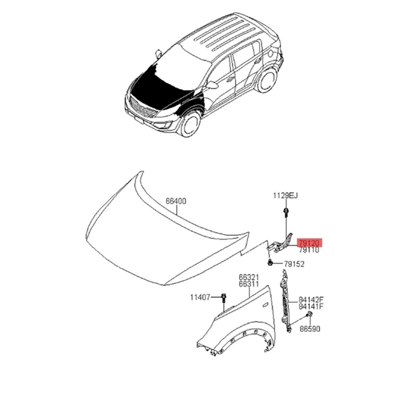 AU05 -1 пара крышки шарниров капота автомобиля 79110-3W000 79120-3W000 для Kia Sportage 2010-2018 шарнир