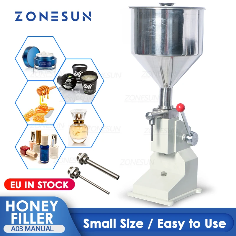 ZONESUN A03 Manual Paste Filling Machine Nail Polish Shampoo Cream Cosmetic Liquid Honey Peanut Butter Chilli Sauce Filler
