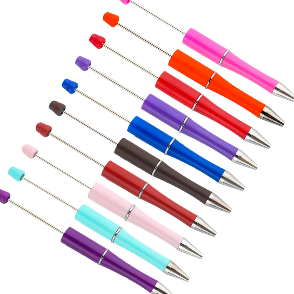 50/100/200Pcs Ballpoint Pen DIY Bead Pen Plastic Beadable School Office Writing Supplies Stationery Wedding Gift