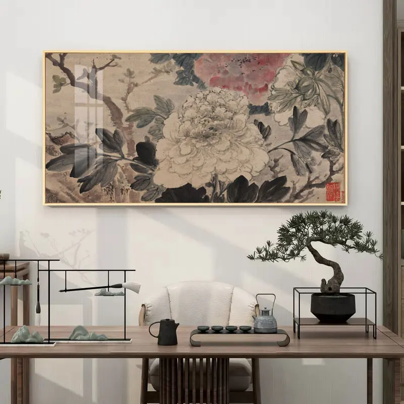 Китайская настенная живопись Цветок печать на холсте