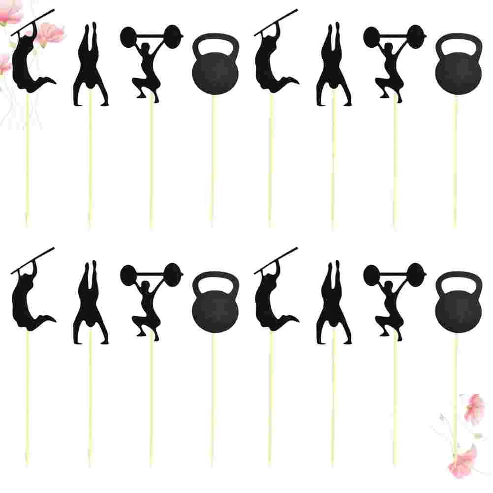 

Gym Theme Cake Decor Fuuny Interesting Cupcake Adornment Party Supplies for Home Fitness Party Indoor