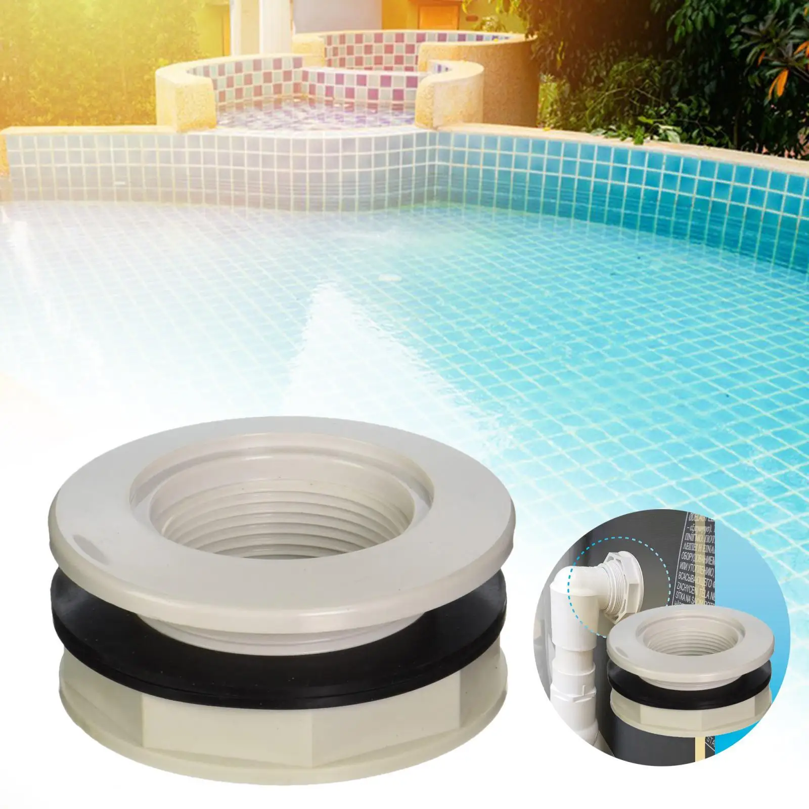 

Fip Inlet Return Fitting 1.5'' Exact Replacement Flow Inlet Fittings for Ground and above Ground Swimming pools Accessories